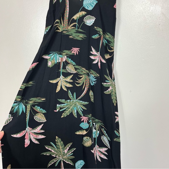 Old Navy Slip Maxi Dress Size Small Tropical Hawaiian Vacation Boho Black - Picture 4 of 8